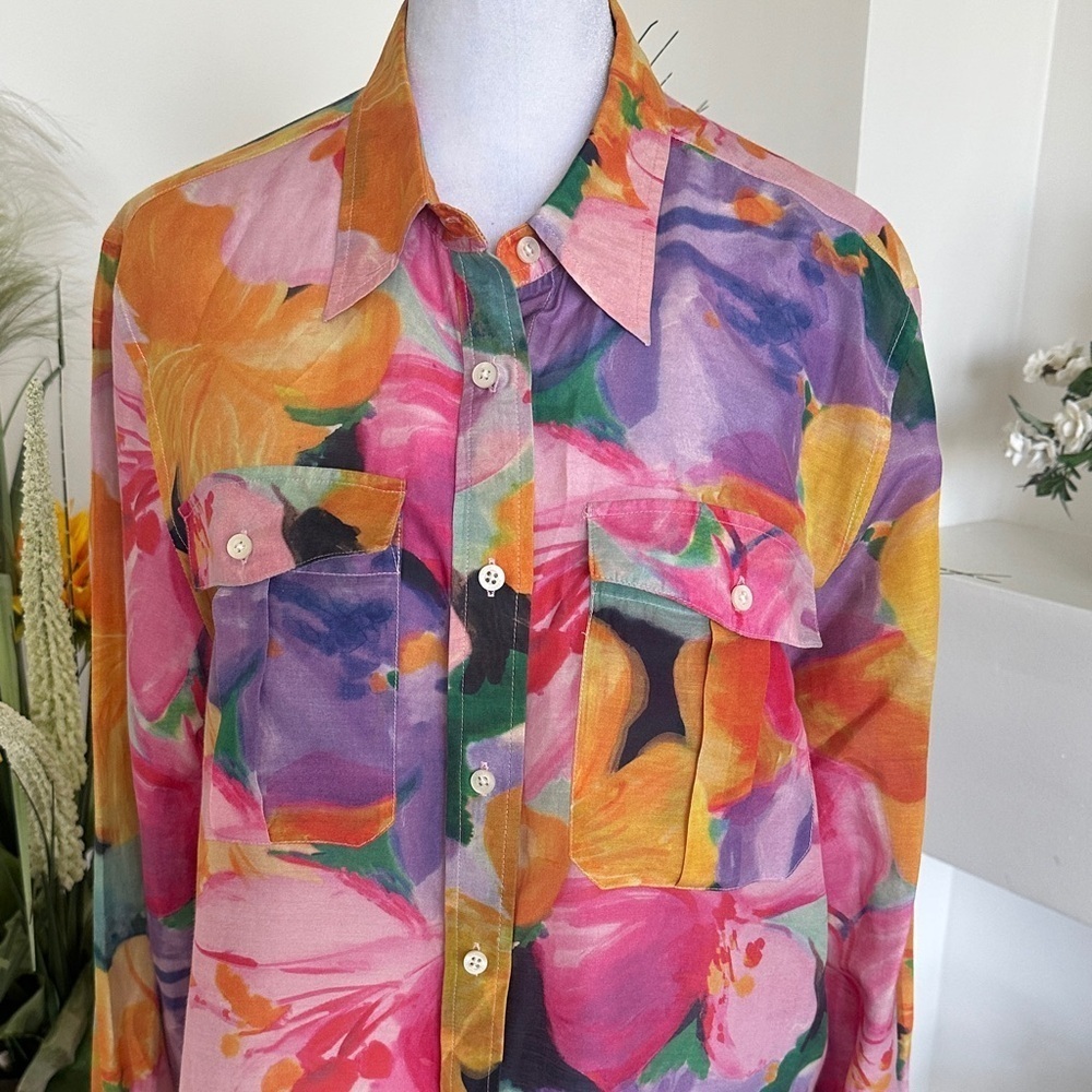 Lauren Ralph Lauren Multicolor Floral Blouse - Picture 3 of 10